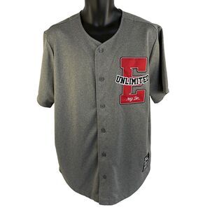 New Mens Marc Ecko Unlimited Baseball Style Jersey Size Large NWT Gray